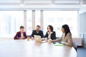 Meeting around table