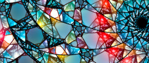 decorative image; abstract rendition of stained glass window