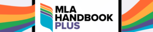 Image showing MLA Handbook Plus title and logo on a laptop screen